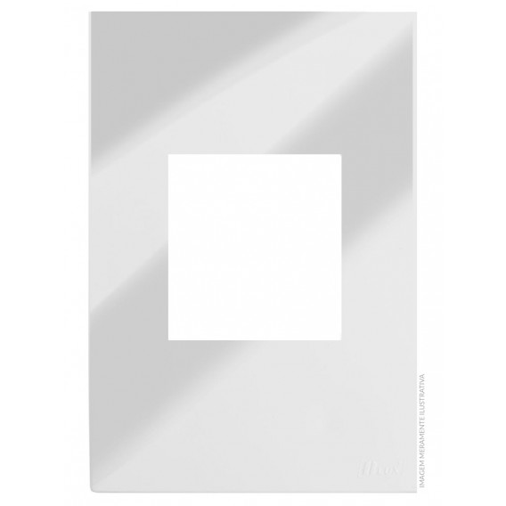 Placa 2 Módulos Juntos com Suporte 4x2 - RECTA Espelhada Gloss Placa 2 Módulos Juntos com Suporte 4x2 - RECTA Espelhada Gloss